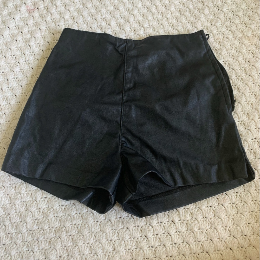 Leather shorts